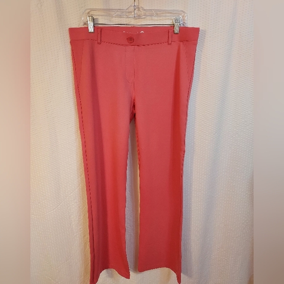 Betabrand Women's Pants Size XL Coral Pink Bootcut Stretch Office Capsule Pullon - Picture 1 of 12